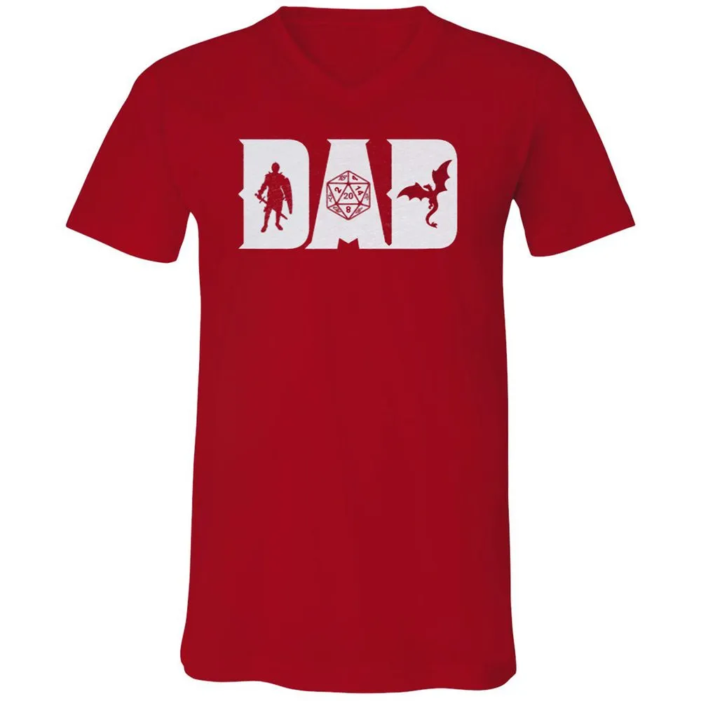 Dad Fathers Day Unisex V-Neck T-Shirt - Red - 3