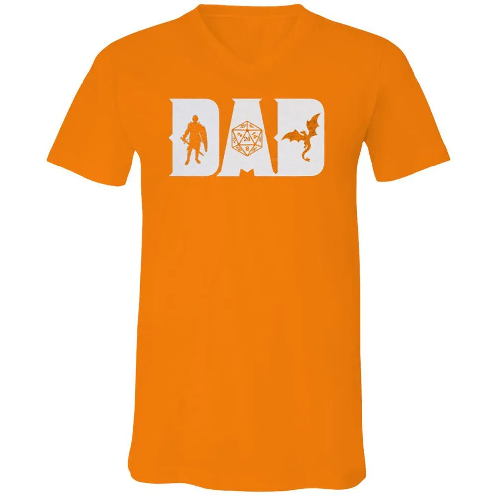 Dad Fathers Day Unisex V-Neck T-Shirt - Orange - 11
