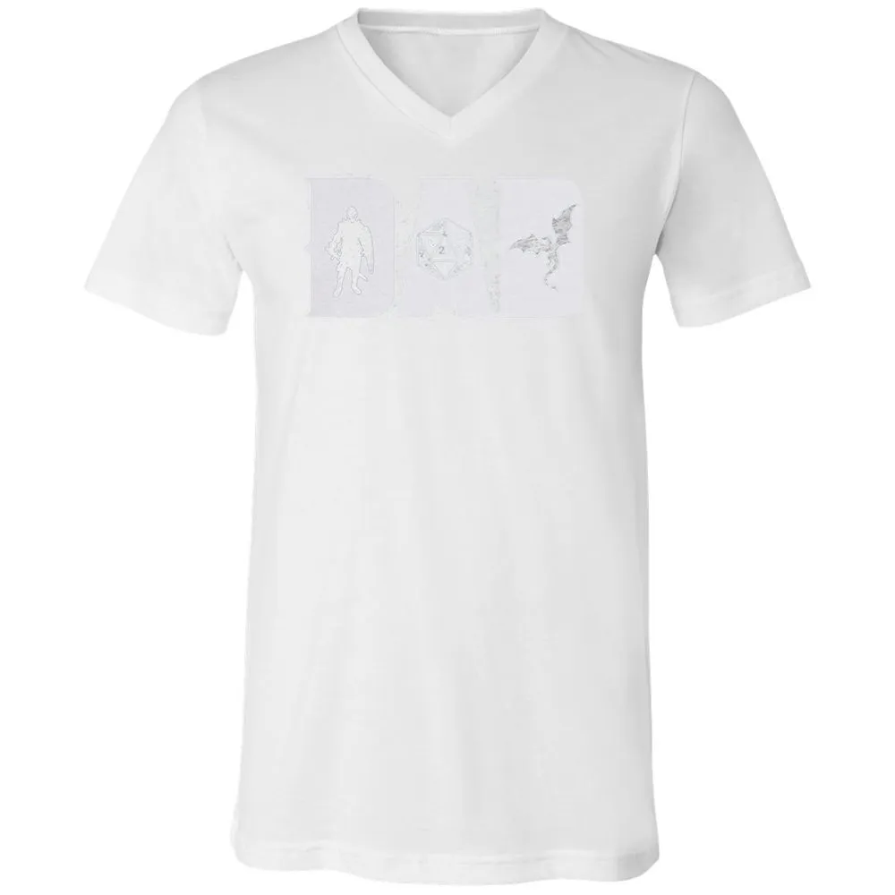 Dad Fathers Day Unisex V-Neck T-Shirt - White - 5