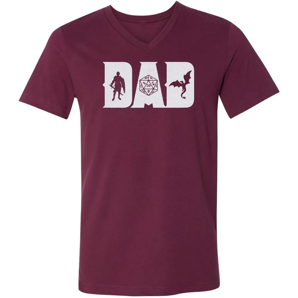 Dad Fathers Day Unisex V-Neck T-Shirt - Maroon - 6