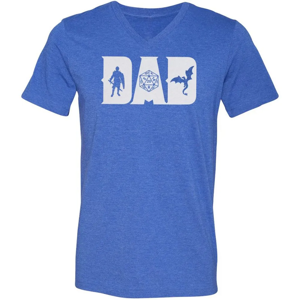 Dad Fathers Day Unisex V-Neck T-Shirt - Heather True Royal - 14