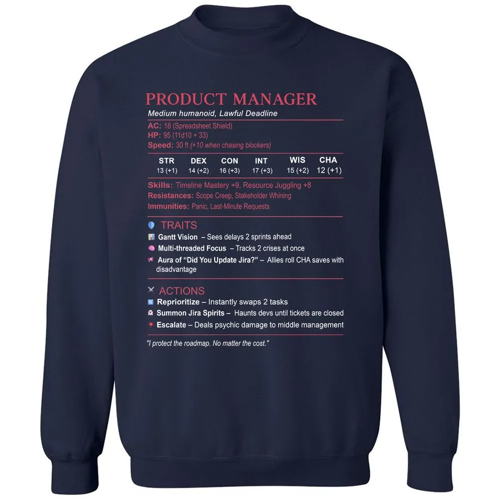Product Manager Stats (PM) Classic Unisex Sweatshirt - Navy - 2