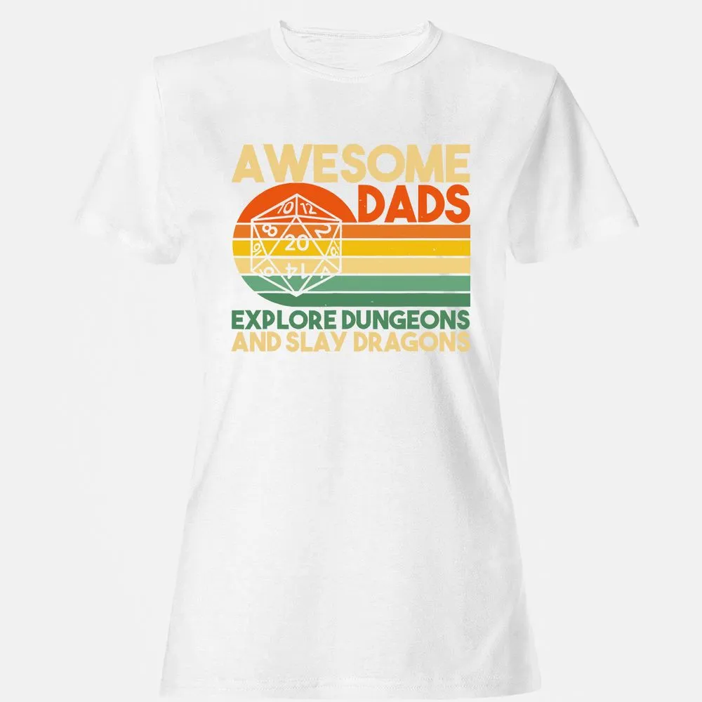 Awesome Dads Explore Dungeons Women's T-Shirt - White - 16