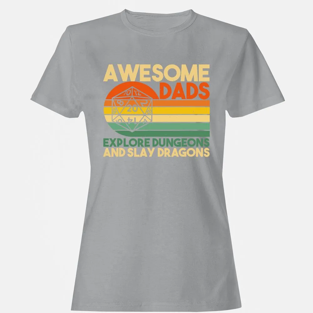 Awesome Dads Explore Dungeons Women's T-Shirt - Sport Grey - 15