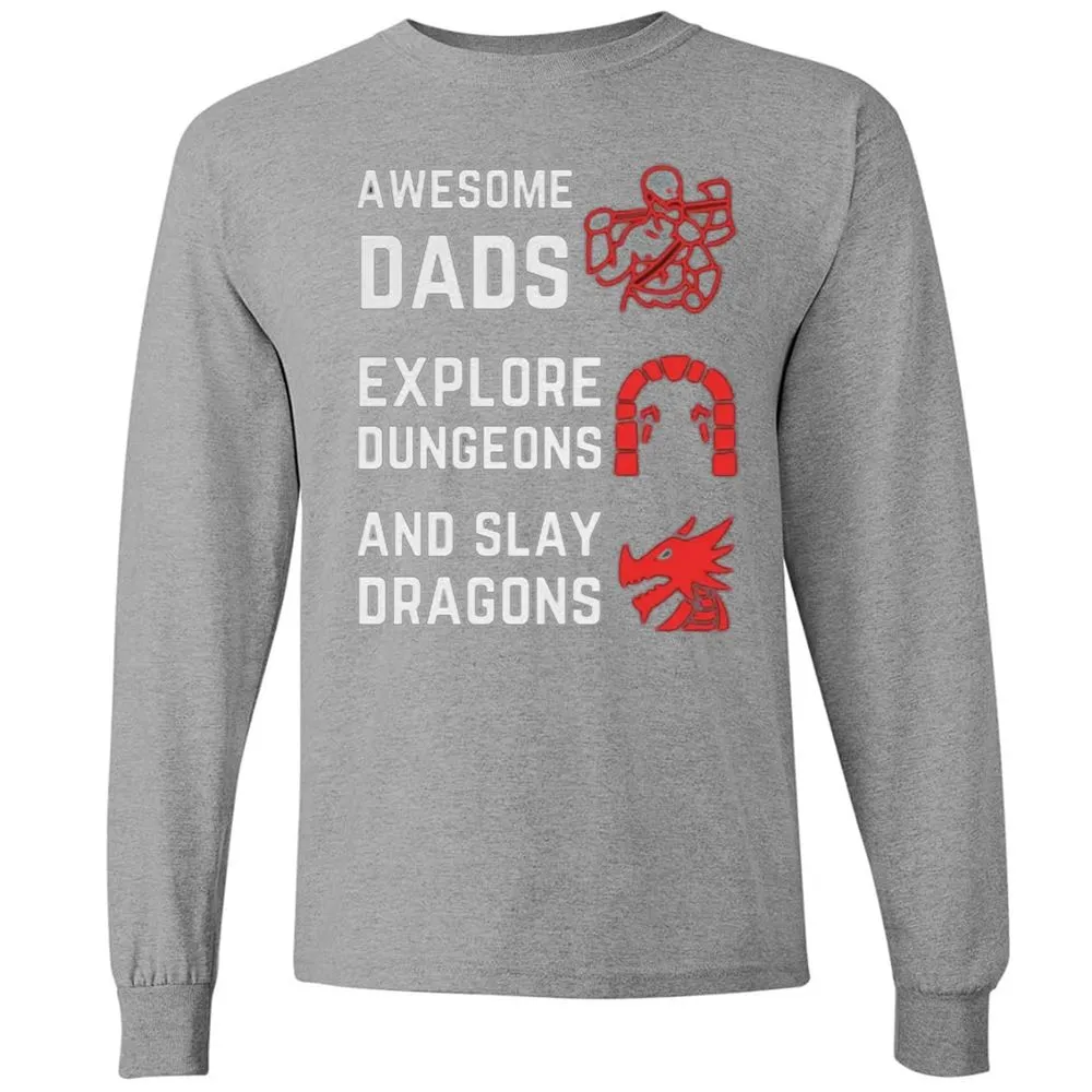 Awesome Dad Fathers Day Long Sleeve T-Shirt - Graphite Heather - 6