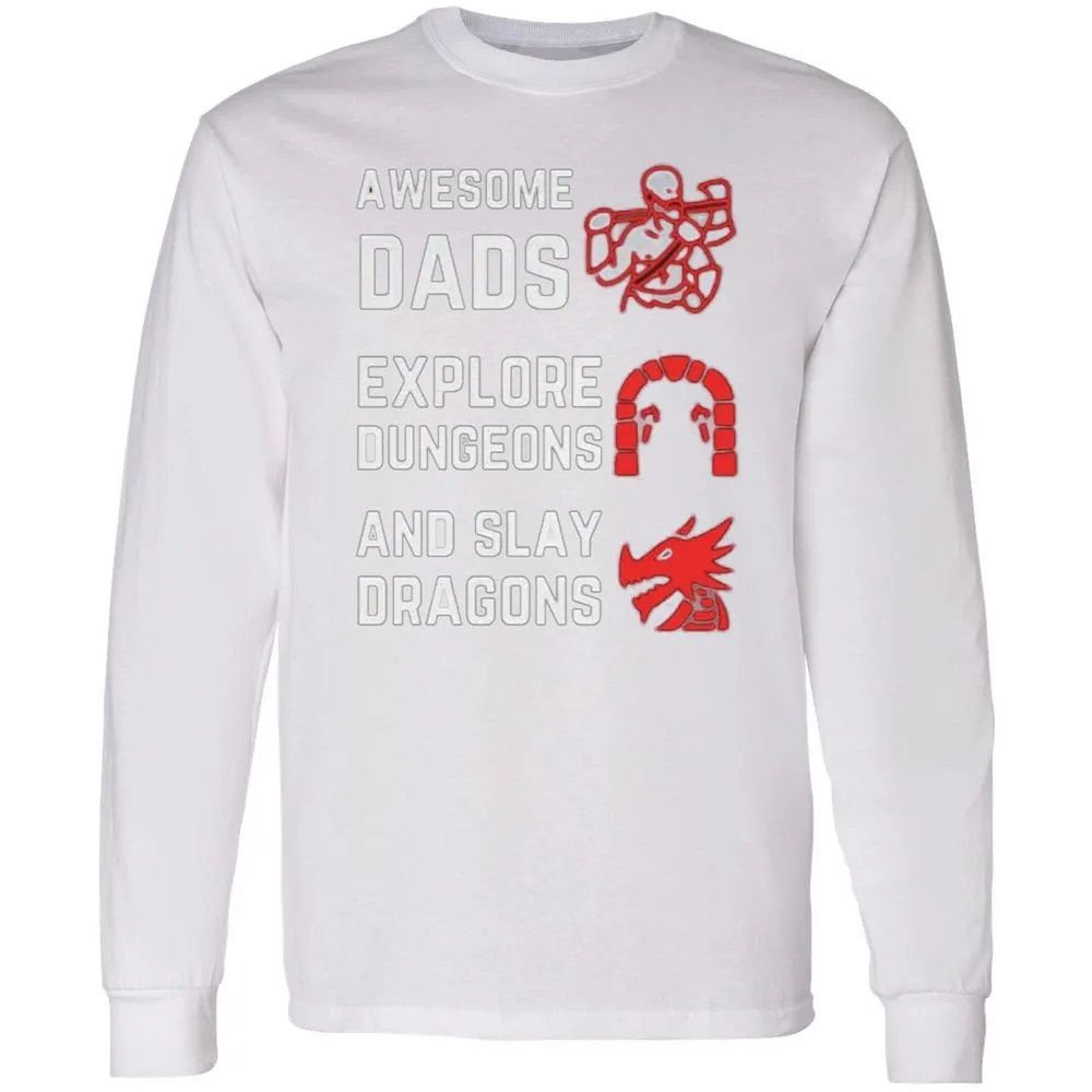 Awesome Dad Fathers Day Long Sleeve T-Shirt - White - 5