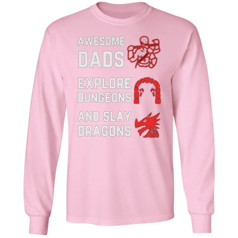 Awesome Dad Fathers Day Long Sleeve T-Shirt - Light Pink - 3