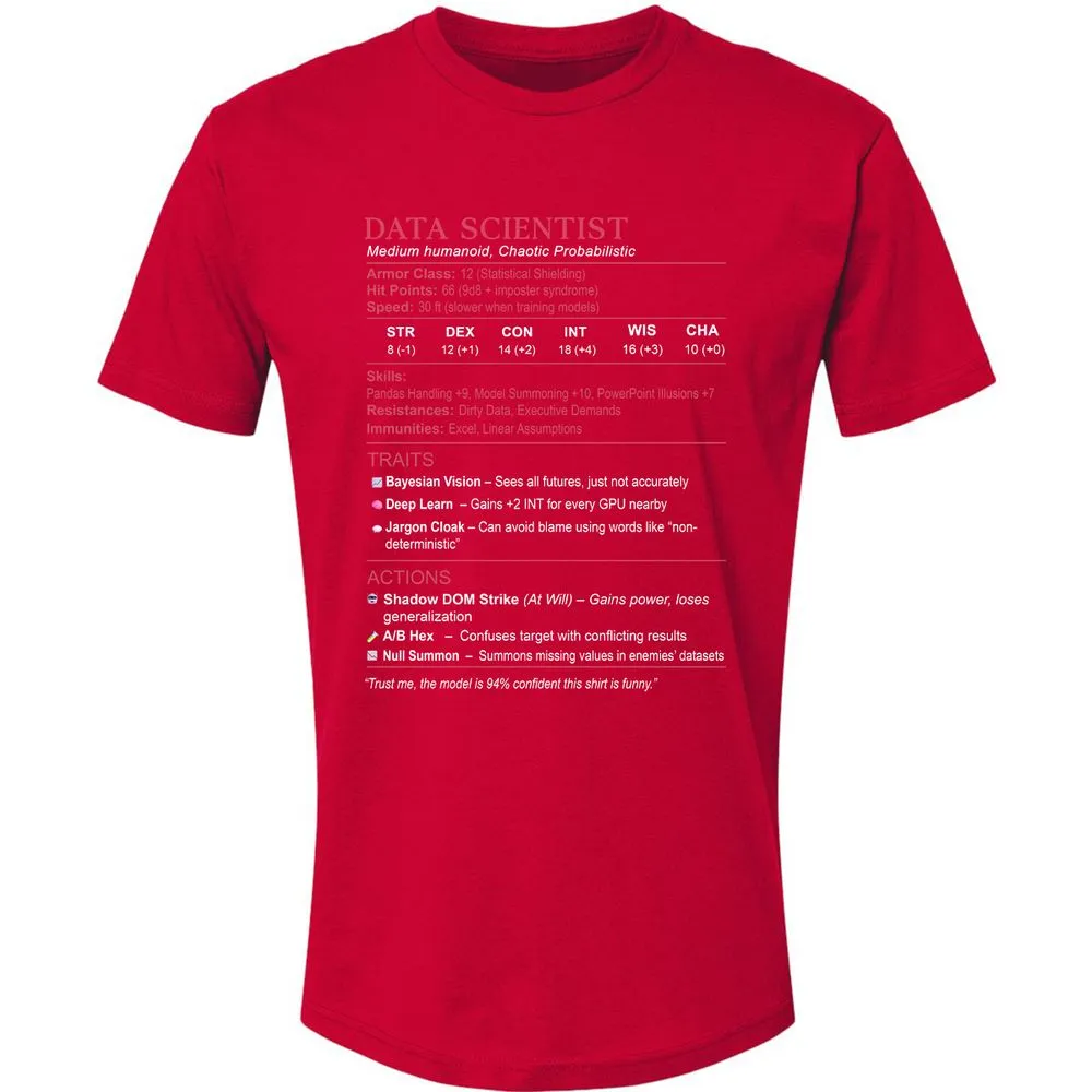 Data Scientist Stats Premium Unisex T-Shirt - Red - 6