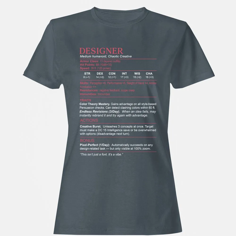 Designer Stats Women's T-Shirt - Charcoal - 3