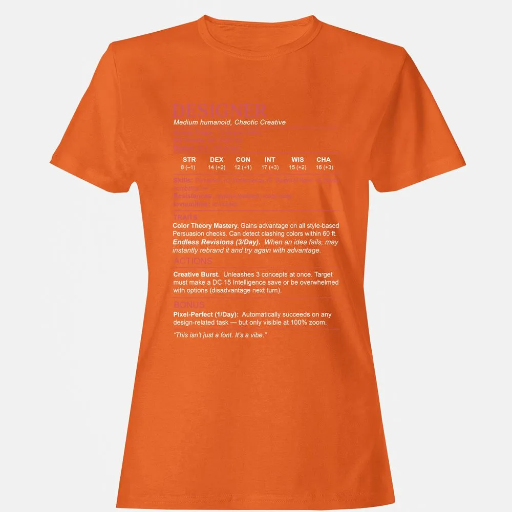 Designer Stats Women's T-Shirt - Orange - 11