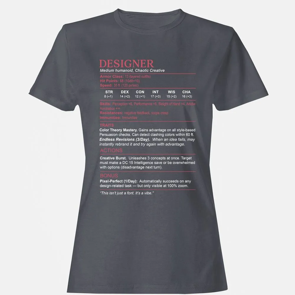 Designer Stats Women's T-Shirt - Dark Heather - 5