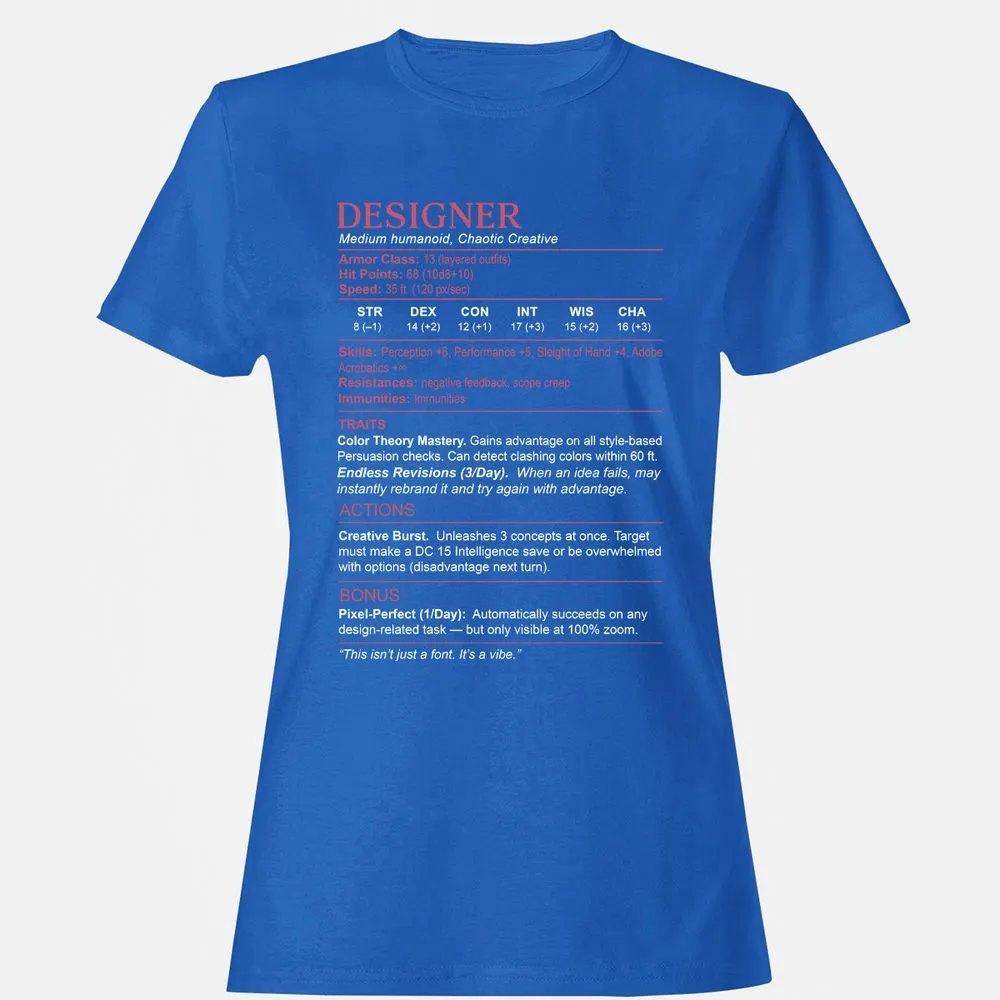 Designer Stats Women's T-Shirt - Royal - 14