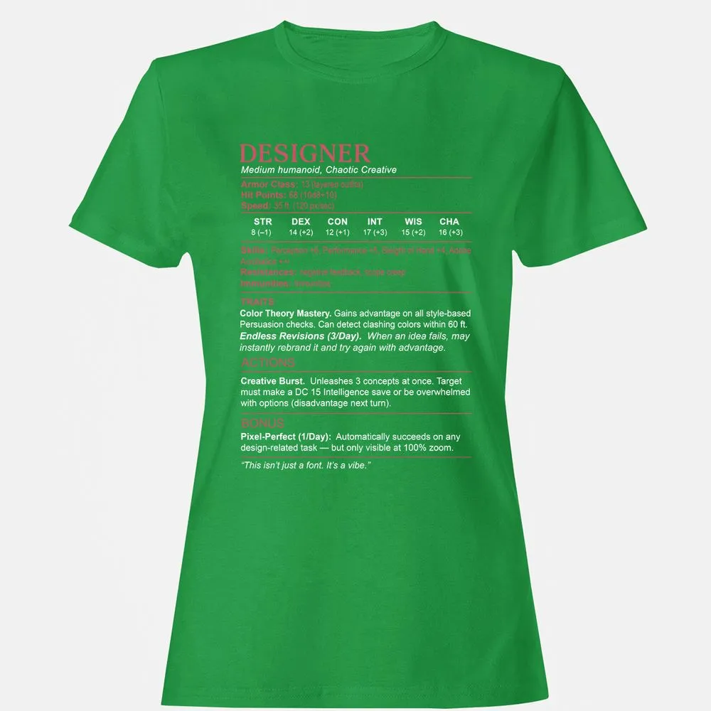 Designer Stats Women's T-Shirt - Irish Green - 7