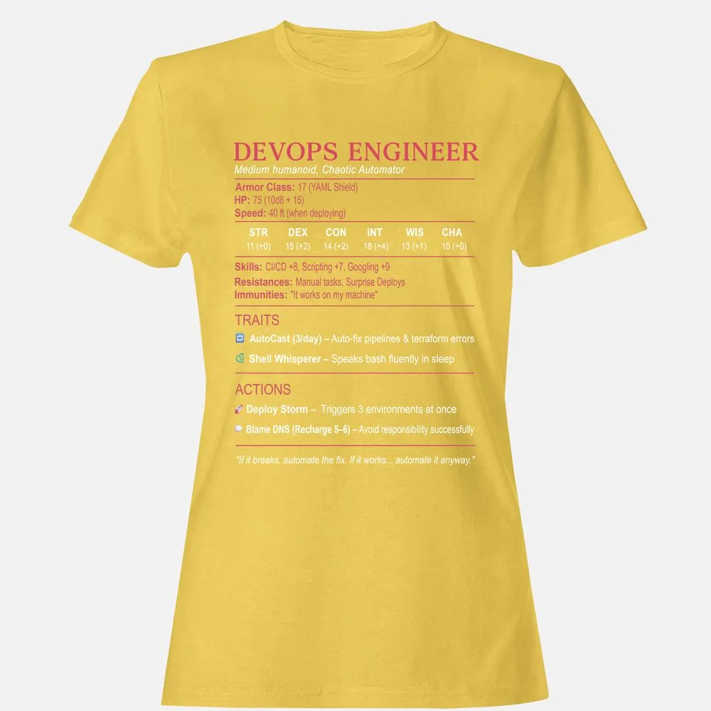 DevOps Engineer Stats Women's T-Shirt - Daisy - 4