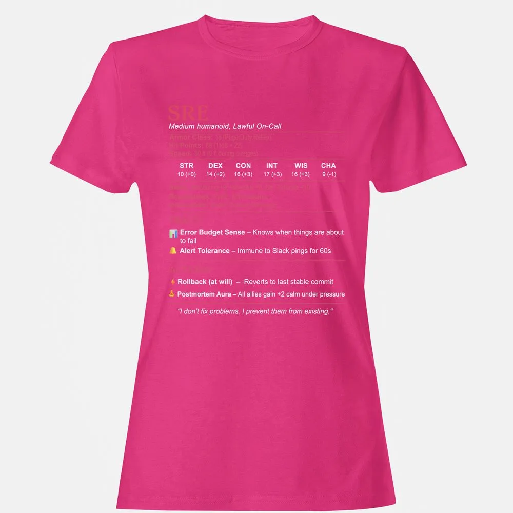 SRE Stats Women's T-Shirt - Heliconia - 6