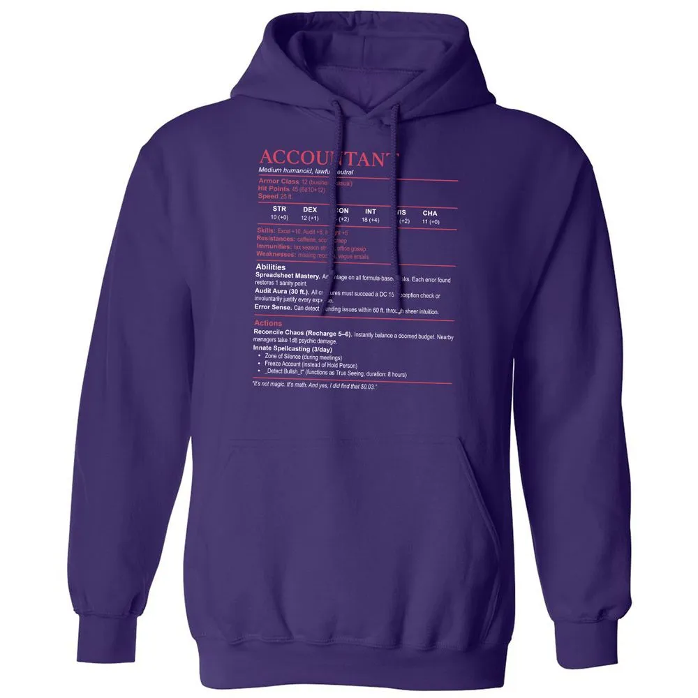 Accountant Stats Classic Unisex Hoodie - Purple - 6