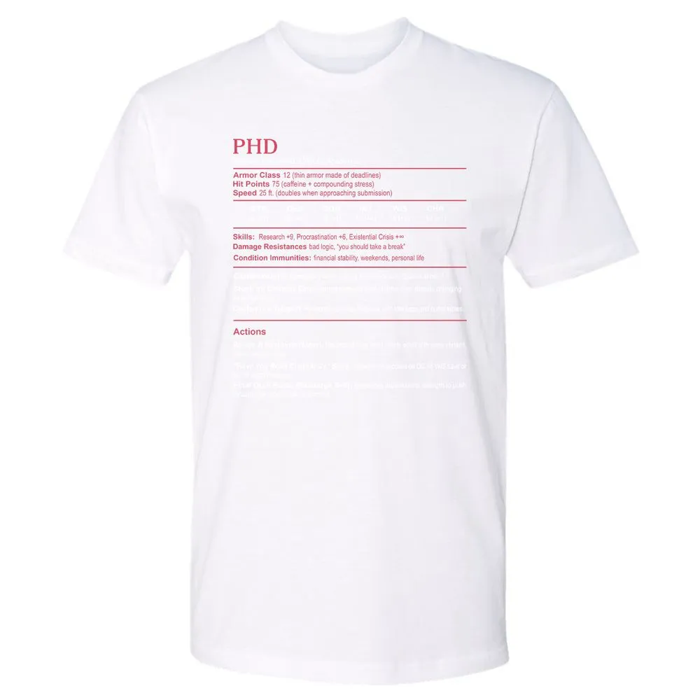 PhD Stats Premium Unisex T-Shirt - White - 4