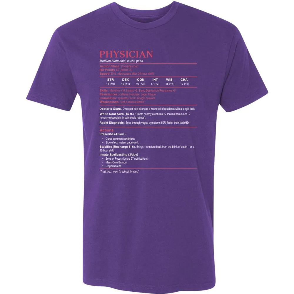 Physician Stats Premium Unisex T-Shirt - Purple Rush - 7