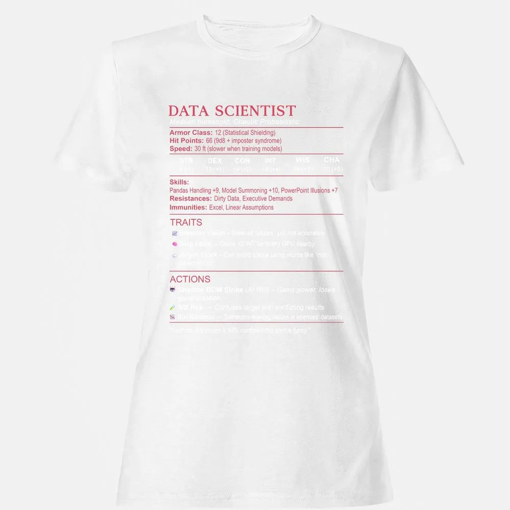 Data Scientist Stats Women's T-Shirt - White - 16