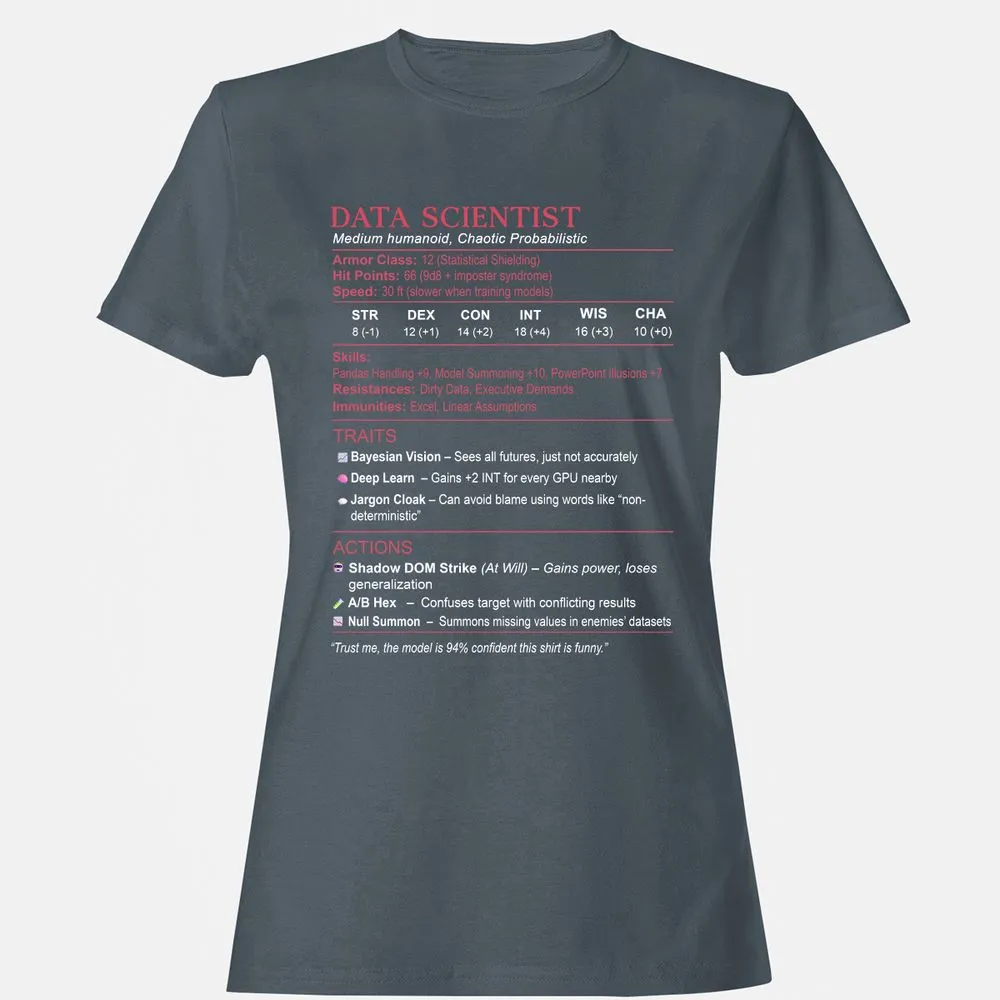 Data Scientist Stats Women's T-Shirt - Charcoal - 3