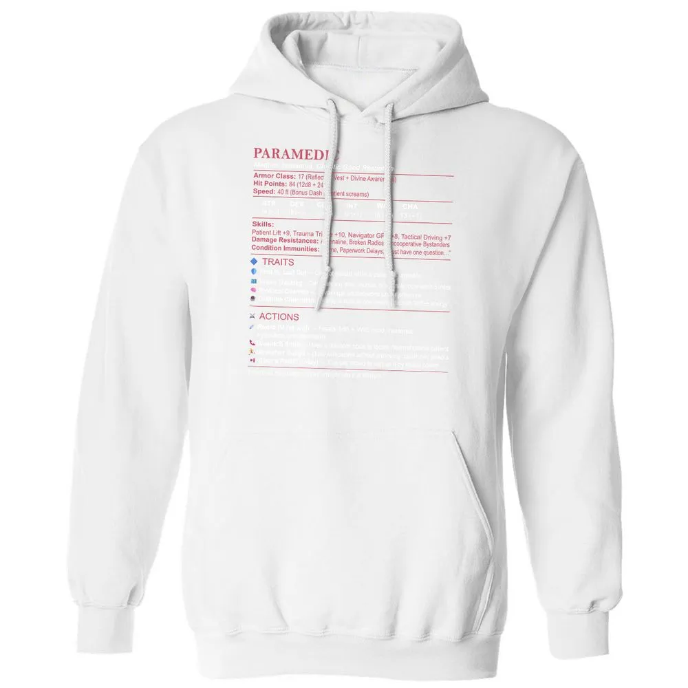 Paramedic Stats Classic Unisex Hoodie - White - 11