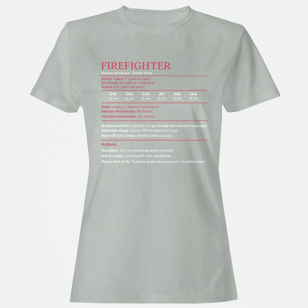 Firefighter Stats Women's T-Shirt - Ash - 2