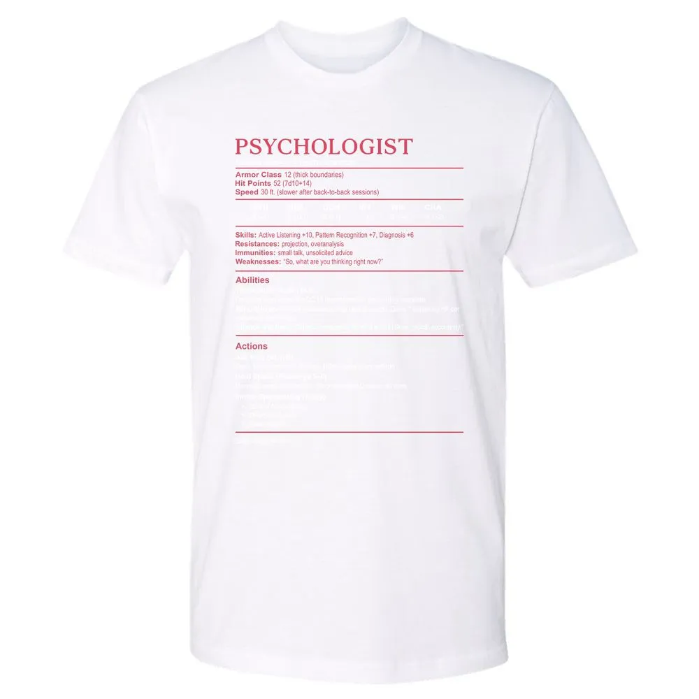 Psychologist Stats Premium Unisex T-Shirt - White - 4