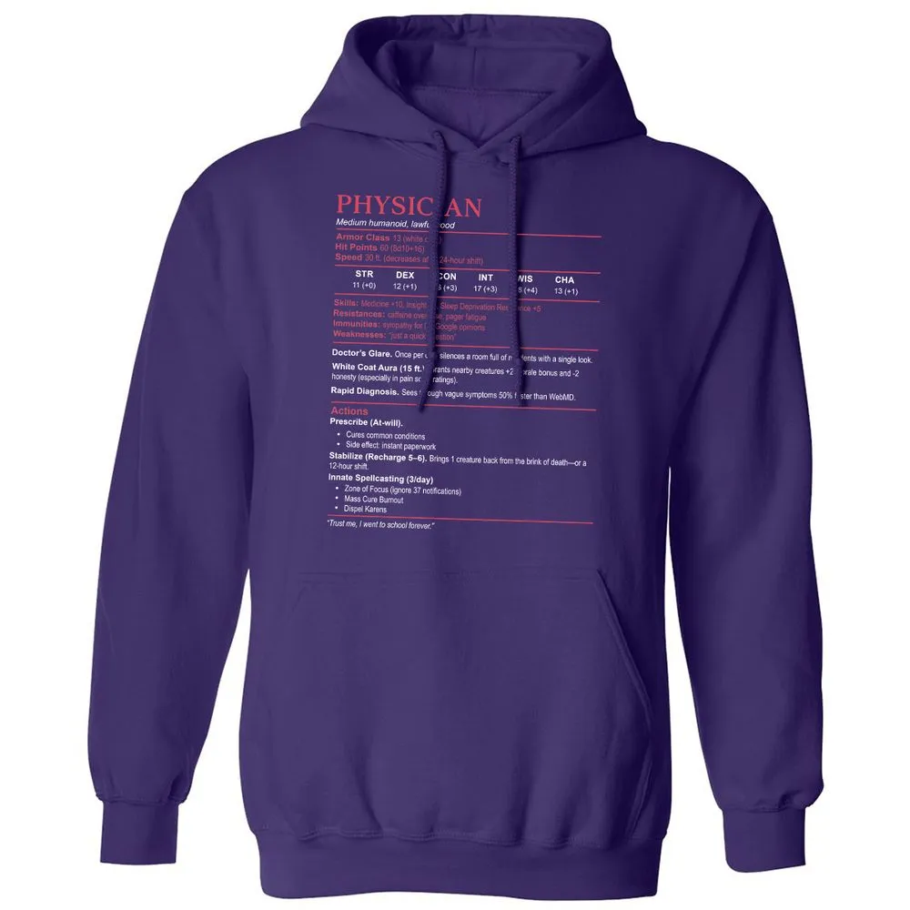 Physician Stats Classic Unisex Hoodie - Purple - 6
