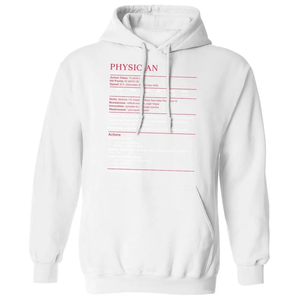 Physician Stats Classic Unisex Hoodie - White - 11