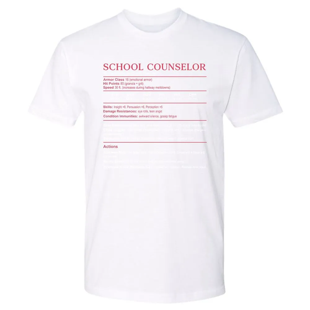 School Counselor Stats Premium Unisex T-Shirt - White - 4
