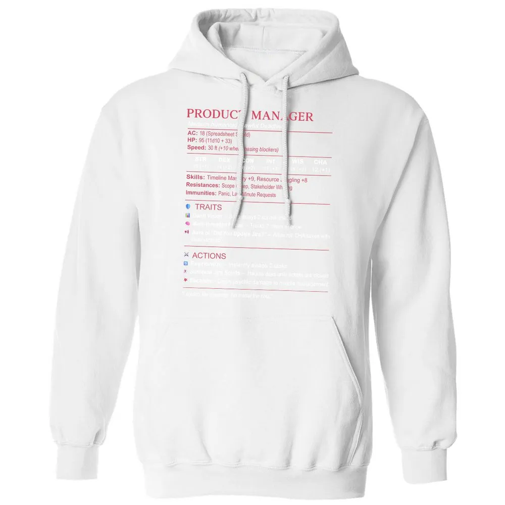 Product Manager Stats (PM) Classic Unisex Hoodie - White - 11