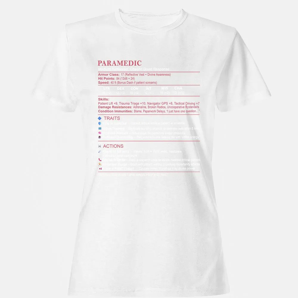 Paramedic Stats Women's T-Shirt - White - 16