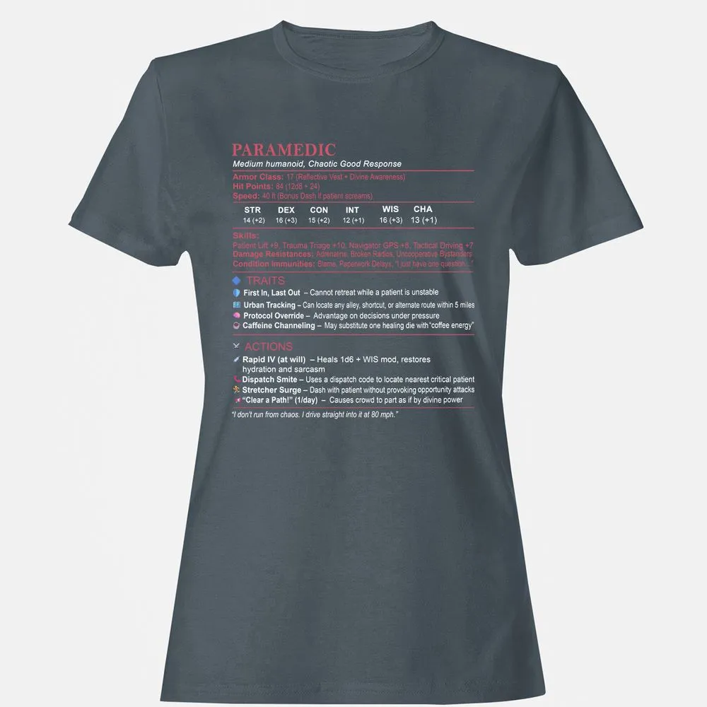 Paramedic Stats Women's T-Shirt - Charcoal - 3