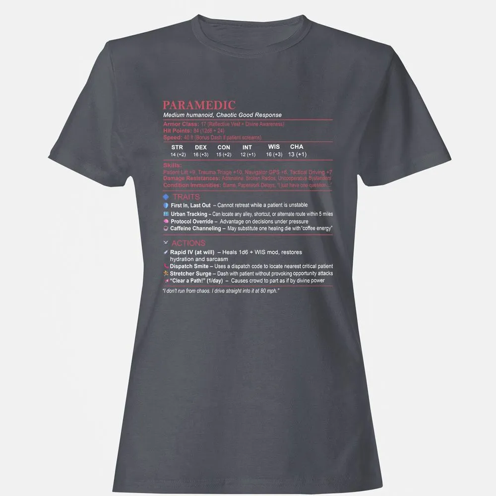 Paramedic Stats Women's T-Shirt - Dark Heather - 5