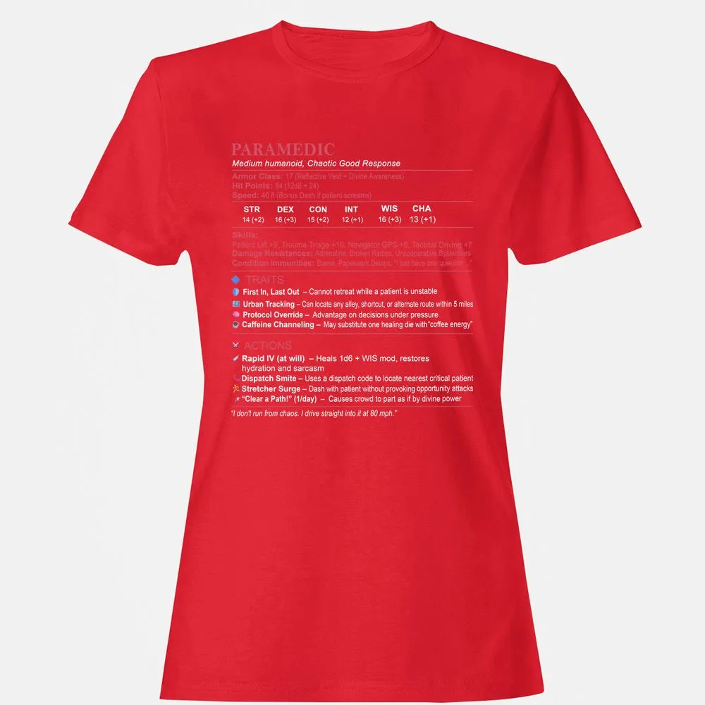 Paramedic Stats Women's T-Shirt - Red - 13
