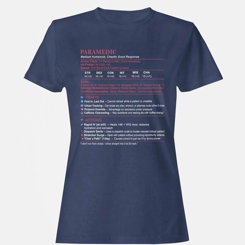 Paramedic Stats Women's T-Shirt - Navy - 10