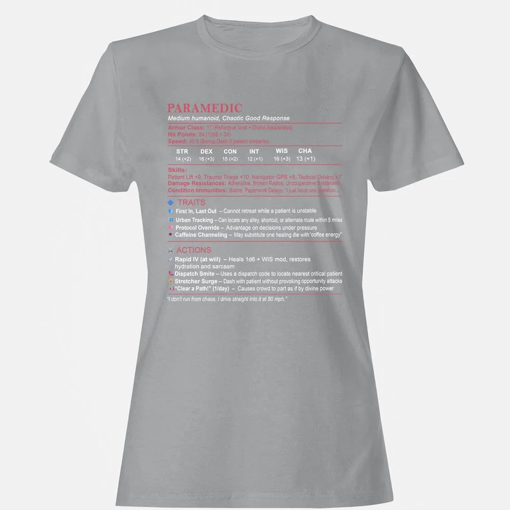 Paramedic Stats Women's T-Shirt - Sport Grey - 15