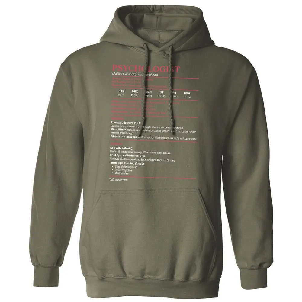 Psychologist Stats Classic Unisex Hoodie - Military Green - 4