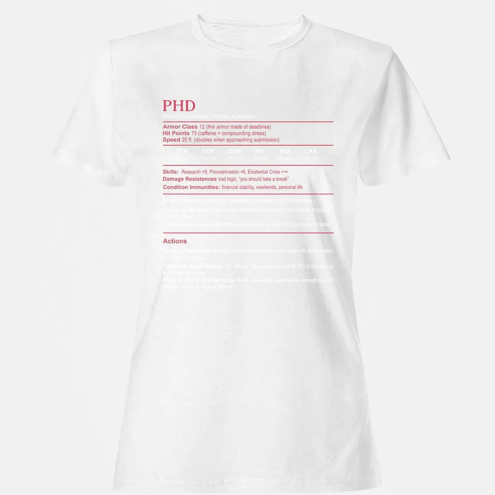 PhD Stats Women's T-Shirt - White - 16