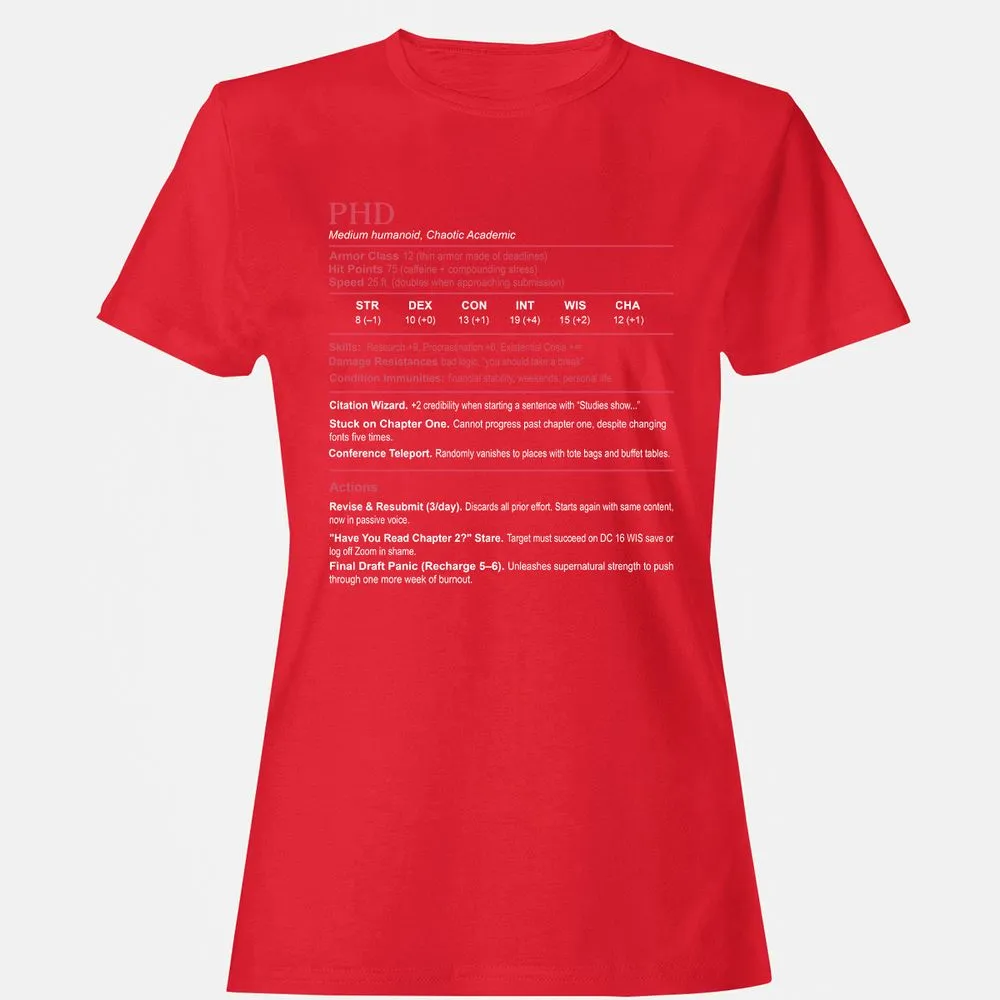 PhD Stats Women's T-Shirt - Red - 13