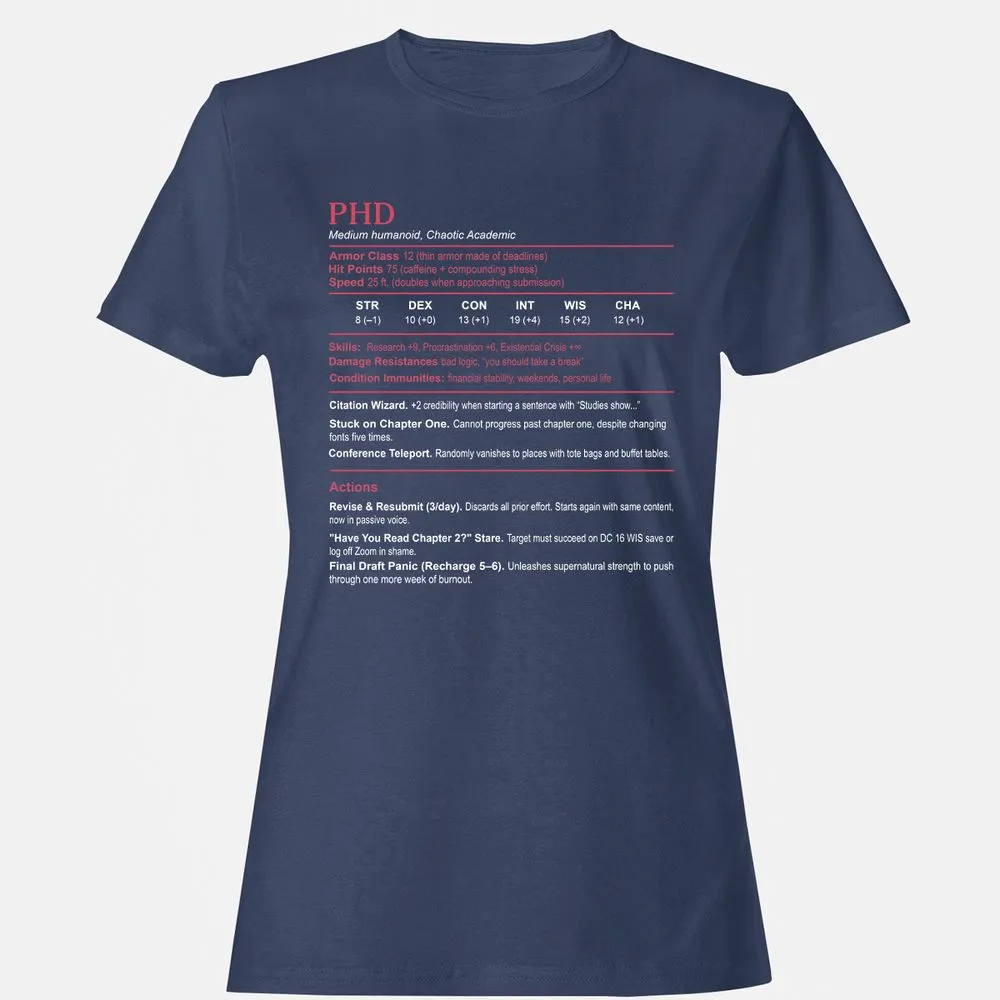 PhD Stats Women's T-Shirt - Navy - 10