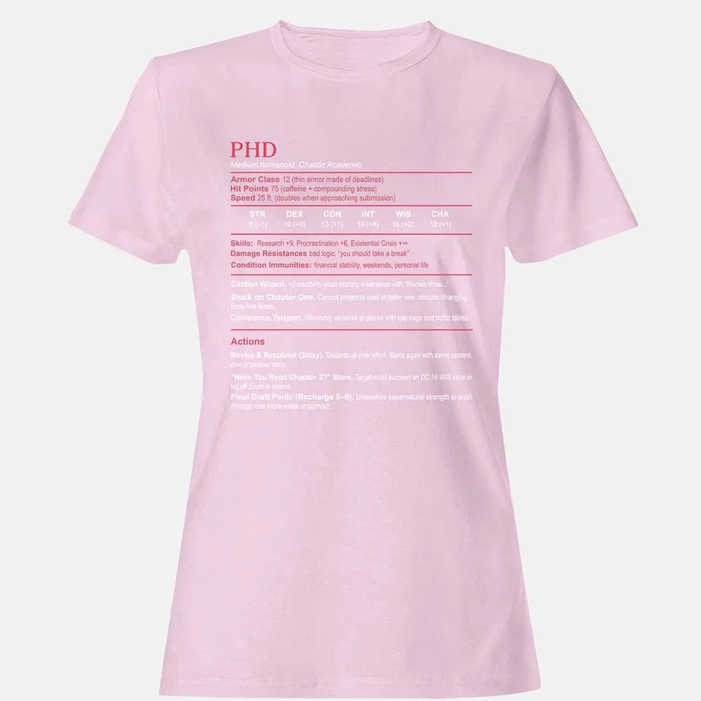 PhD Stats Women's T-Shirt - Light Pink - 9