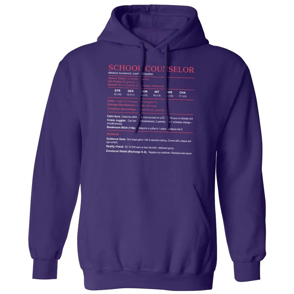 School Counselor Stats Classic Unisex Hoodie - Purple - 6