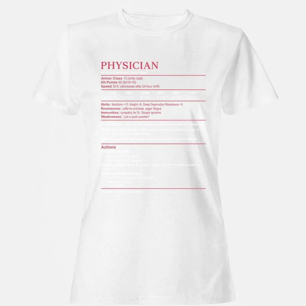 Physician Stats Women's T-Shirt - White - 16
