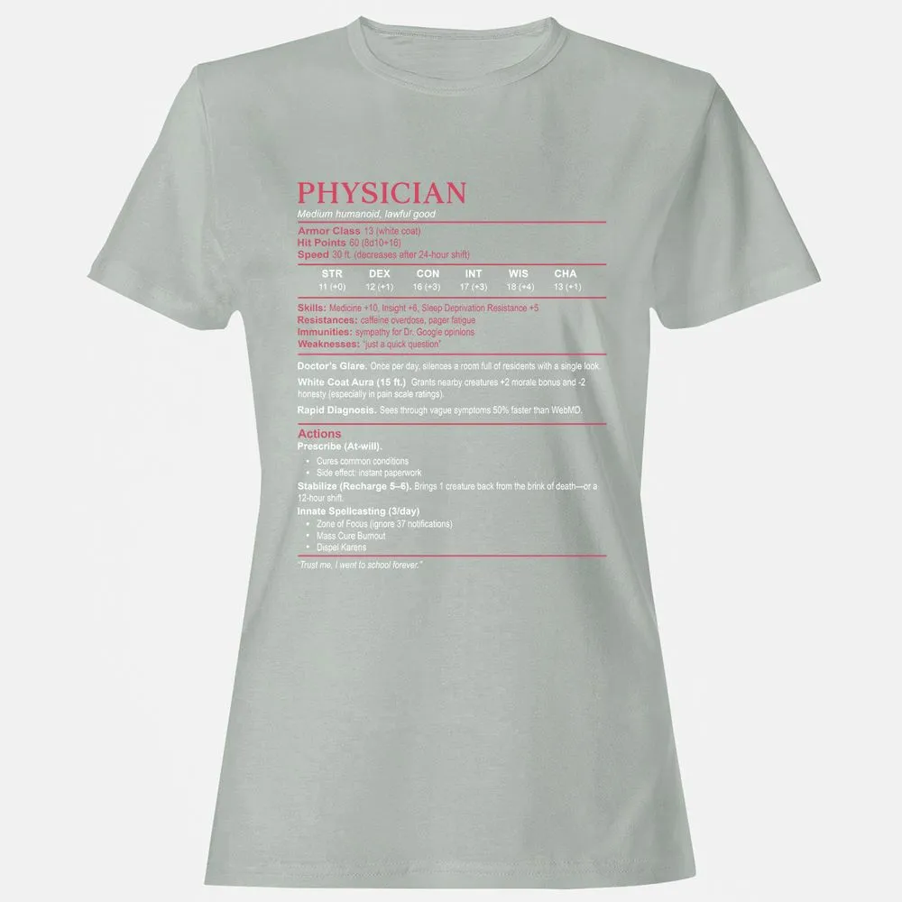 Physician Stats Women's T-Shirt - Ash - 2