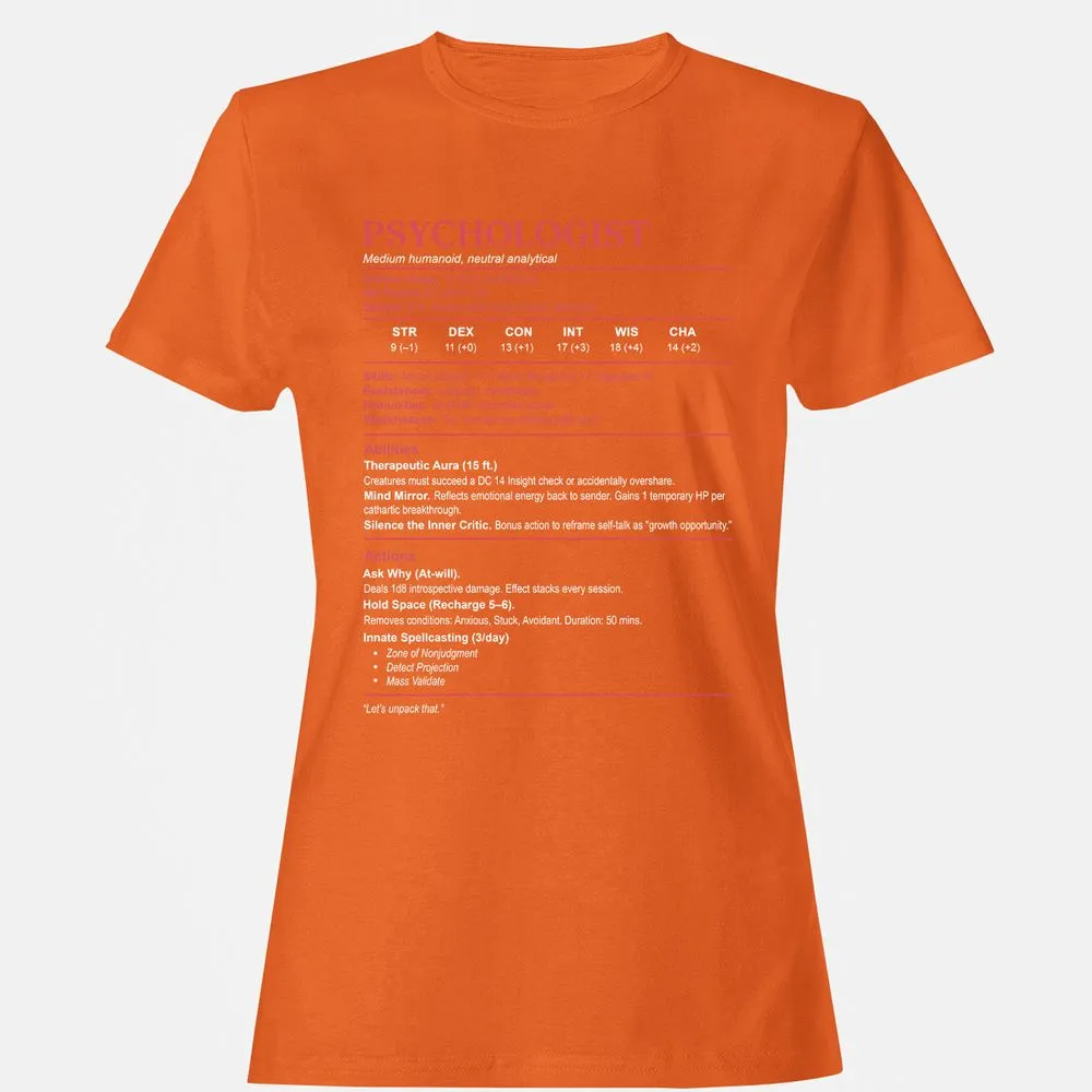 Psychologist Stats Women's T-Shirt - Orange - 11