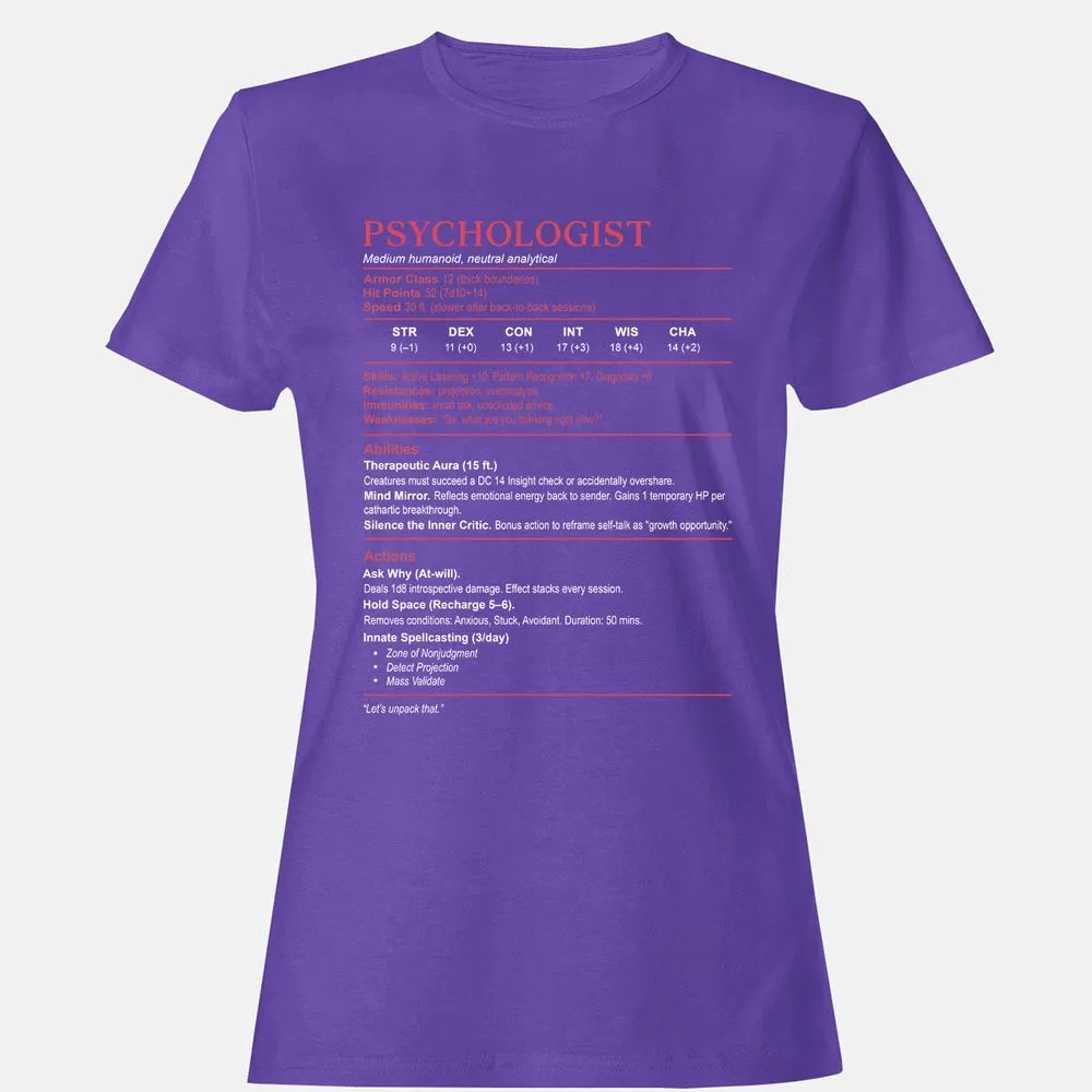 Psychologist Stats Women's T-Shirt - Purple - 12