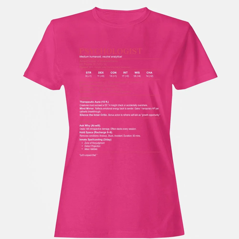Psychologist Stats Women's T-Shirt - Heliconia - 6