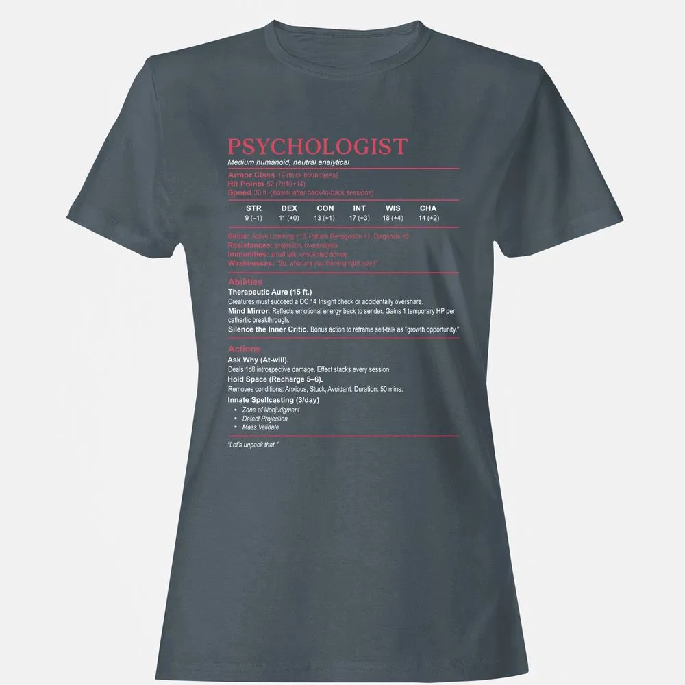 Psychologist Stats Women's T-Shirt - Charcoal - 3