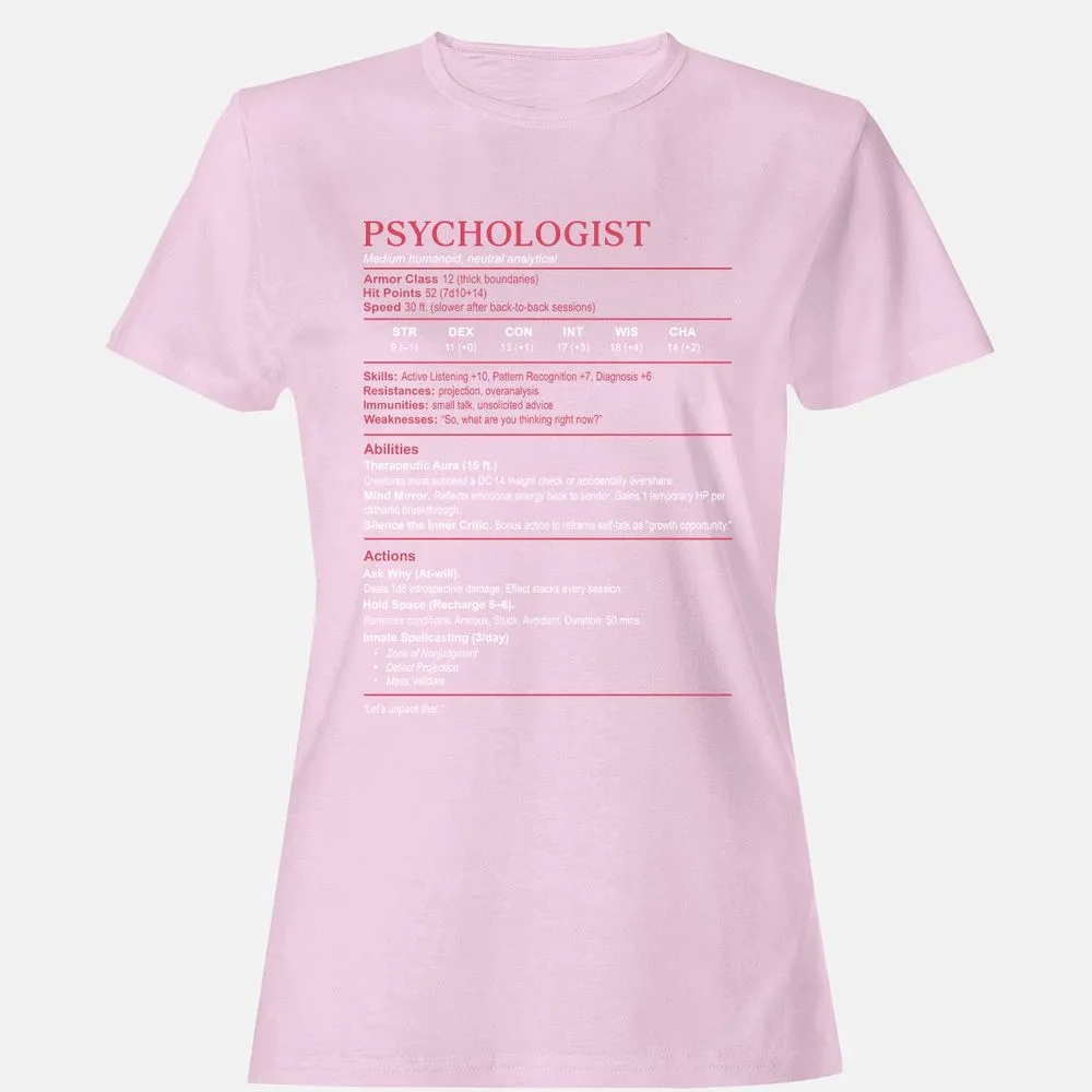 Psychologist Stats Women's T-Shirt - Light Pink - 9